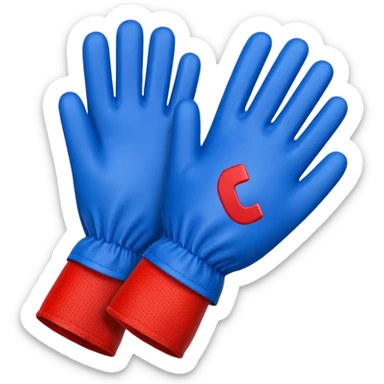 Hand glove celebration in blue (#00A3E0) and red (#F9423A)  sticker