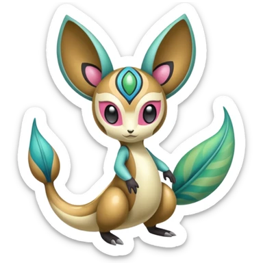 Colorful Exotic Meloetta-Vibrava-Amaura-Vernid-Trico-Kirby-Fakémon-creature-hybrid sticker