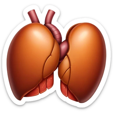 simple healthy liver, shiny and vibrant sticker