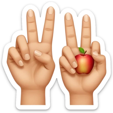 two index fingers from different hands touching at the tips, apple emoji style sticker