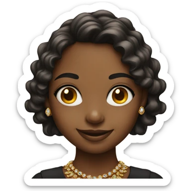 smiling girl portrait with jewelry sticker