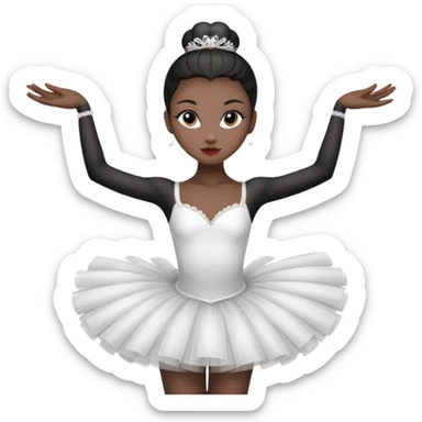 Black swan ballerina emoji from a far  sticker