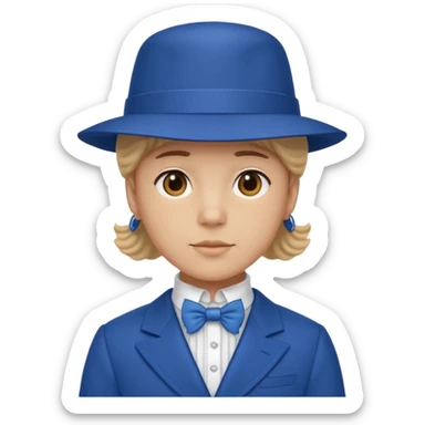 Typische zwartepiet, de knecht van Sinterklaas, blauw pak en muts, kraag sticker