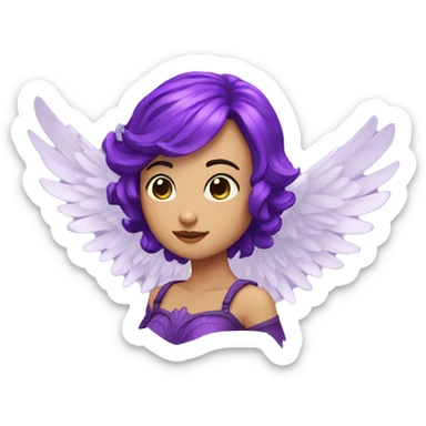Hada con alas moradas sticker