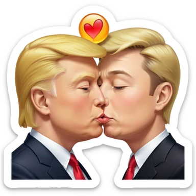 Elon musk kissing Donald trump sticker