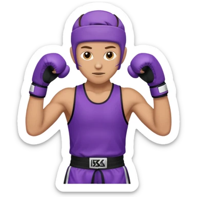 a white person with a purple gear kickboxing sticker