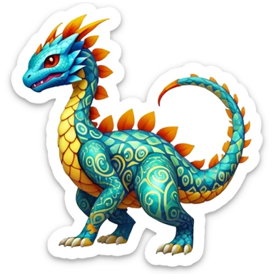 Elemental Exotic Fantasy Pokémon-Fakémon-hybrid-creature (full body) sticker