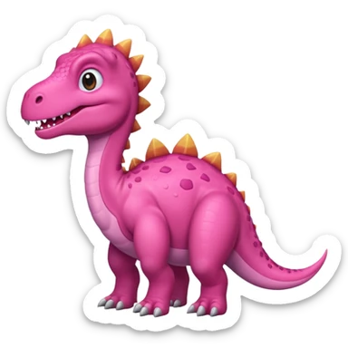 Crea un emoji de un dinosaurio de color rosa, que sea como este 🦖 sticker