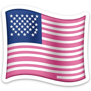 pink american flag without flagpole sticker
