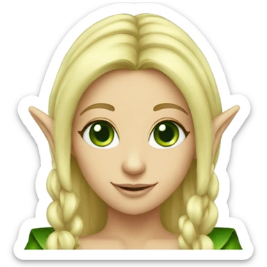 Green eyed blond female elf sticker