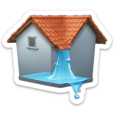 roof leaking water sticker