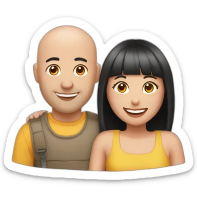 Happy-secret-couple-girl-with-fringe-with-Bald-guy sticker