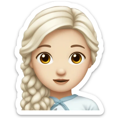 Whitish European skin girl  with her Korean one sticker