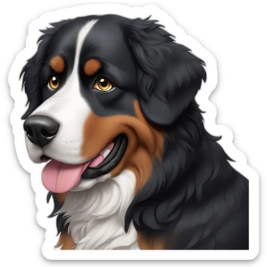 bernese mountain dog with his male blue-eyed unbearded owner sticker