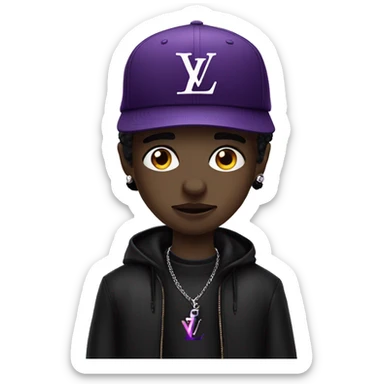 Goth boy with purple louis vuitton cap  sticker