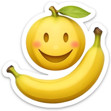A smiley face with bananas coming out of it sticker