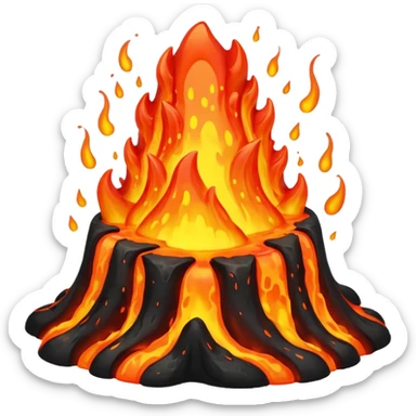 create an emoji of a little lava flow, no face just the lava sticker