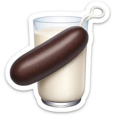 Black sausage with milk on it  sticker