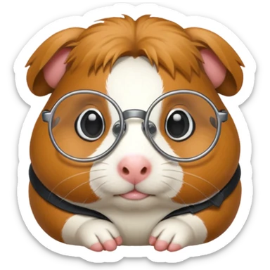 detective guinea pig with glasses sticker