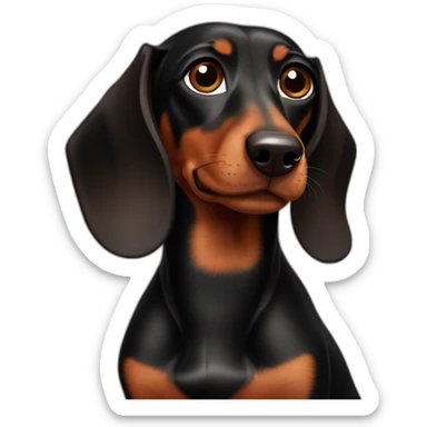 Black and brown dachshund dog sticker