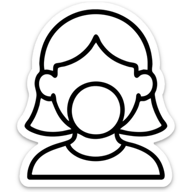 girl blowing a big bubble with bubblegum sticker