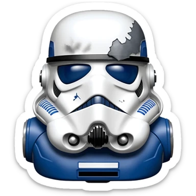Star Wars storm trooper evil darkly night blue Dirty and dented Local Motors Rally Fighter off road race car hot rod meets 2013 Toyota 86 trophy truck-style basher flying on a dusty road (silver wheels) sticker