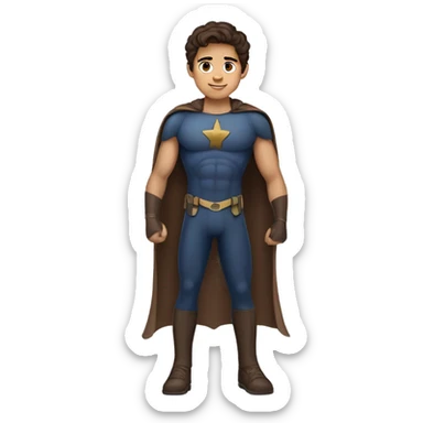superhero, boy, brown hair, brown eyes, hispanic sticker