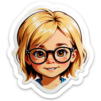 Blonde kid with glasses  sticker