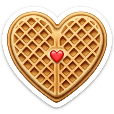 Beige heart waffle emoji sticker