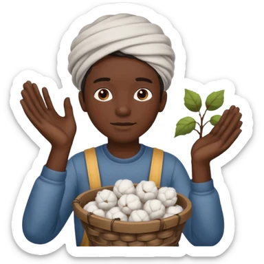 black slave picking cotton sticker