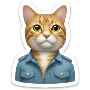 Un chat avec une tête de coque sticker