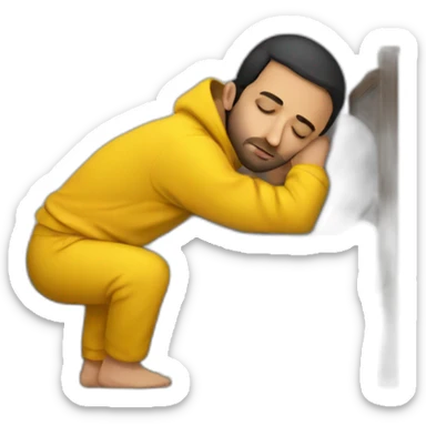 Armenian men  with yellow hoodie sleeping sticker