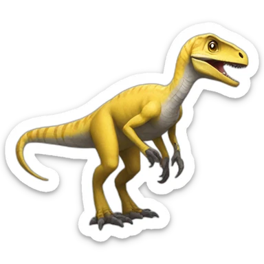 yellow velociraptor sticker