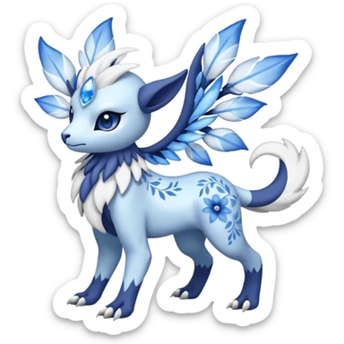 Floral Absol-Amaura-fusion-hybrid-Fakemon-animal-creature  sticker