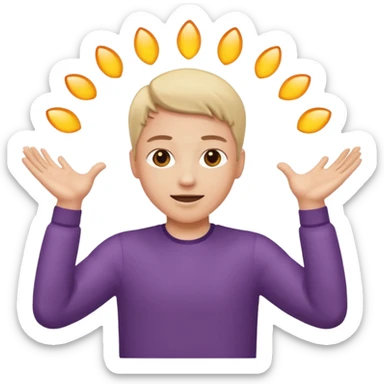 A person with the arms opened and extended sticker