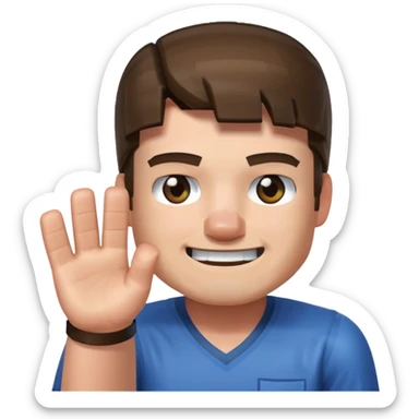 A minecraft character Steve which is doing mean 67 sticker