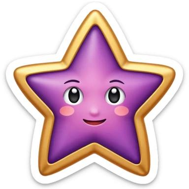 Quiero un emoji de estrella, pero que la estrella sea de oro rosa y brilli brilli con chispitas moradas El emojo qie sea para el whatsapp sticker