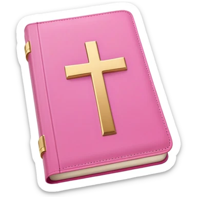 Pink bible with a pink cross sticker