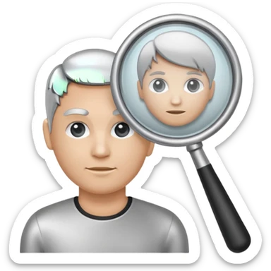 magnifying glass over a person icon sticker