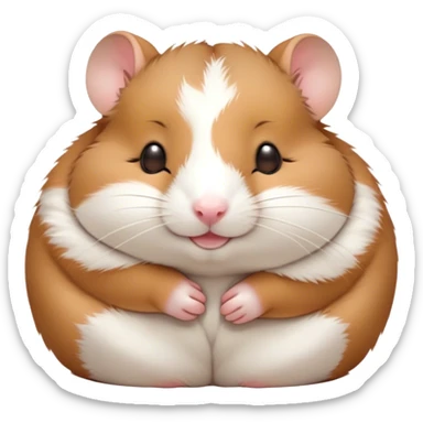 Meme-Worthy Cute Sleeping Brown and White Banded Hamster Portrait Emoji, Head resting peacefully with a contented smile, showcasing a delightfully compact build and a luxuriously soft banded fur of brown and white, eyes shut in a serene nap, Simplified yet hilariously adorable features, highly detailed, glowing with a soft, drowsy light, high shine, relaxed and utterly lovable, stylized with an air of playful laziness, bright and heartwarming, soft glowing outline, capturing the essence of a comically sleepy hamster, so meme-worthy it feels like it could instantly become the next viral sensation of adorable slumber! sticker