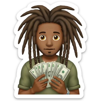 Man with dreads and cash sticker