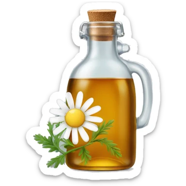 glass bottle with chamomile tea sticker
