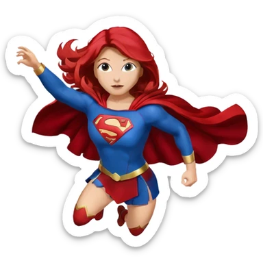 Supergirl fly in the sky sticker