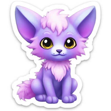 Kawaii bright fantasy ethereal anthro fursona Fakemon animal creature sticker