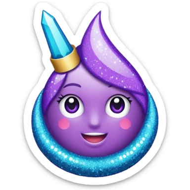 Glitter Roxo e Ciano Seta sticker