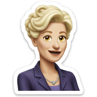 Ursula von der Leyenl very photorealistic sticker