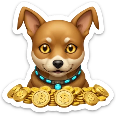 i want to create a dog like from cyberpunk with one elctronic eye like a pirate one and he looks greedy with golden coins sticker