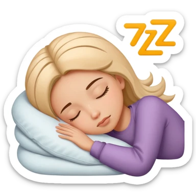 girl sleeping with ZZZ symbols above her head sticker