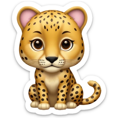 Cheetah with gold ombré glitter sticker