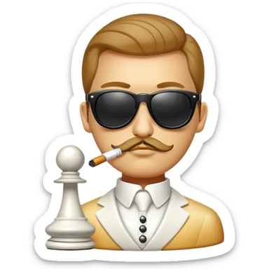 chess pawn wearing sunglasses and smoking sticker